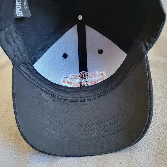 HARLEY DAVIDSON Hat Cap Black Adjustable Color Embroidered Logo Breathable - Picture 5 of 7